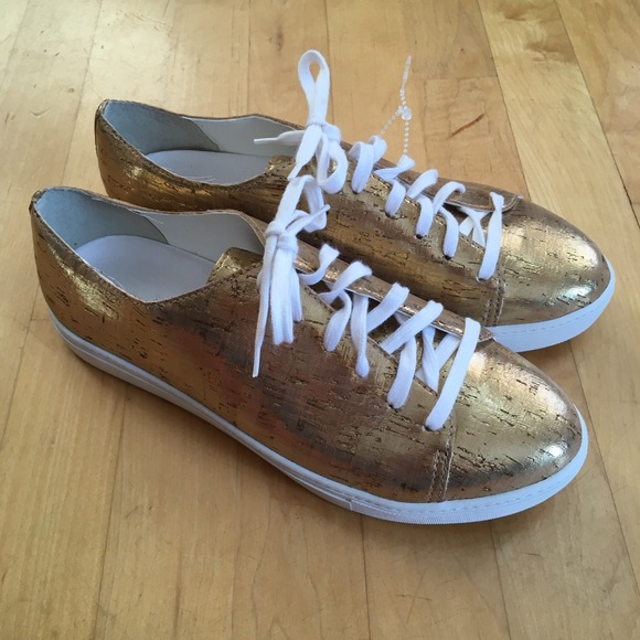 NWOT Anthropologie Raphaella Booz Metallic Cork Sneakers 10 EUR41 - Picture 2 of 9